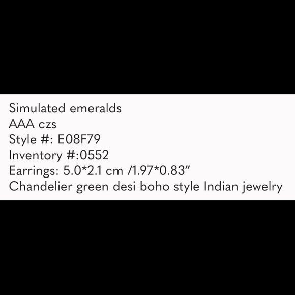 Gorgeous gold plated chandelier earrings with green jewels. - Picture 2 of 2